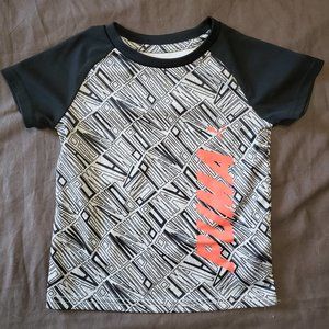 Puma Athletic T-shirt Grey Black Logo Design 100% Polyester Boys 24 Month Size